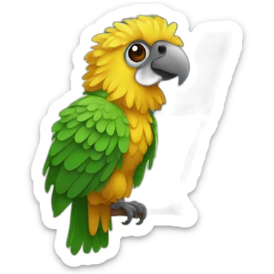 Shaggy-parrot-wearing-scarf-with-brazilian-flag sticker