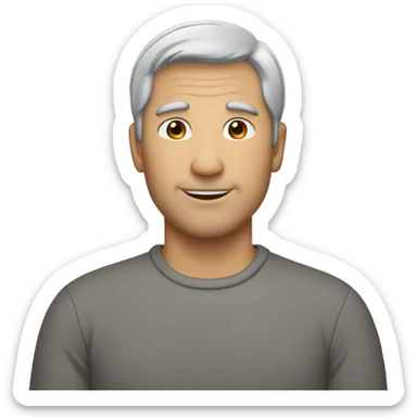 grey short hair middle age man sticker