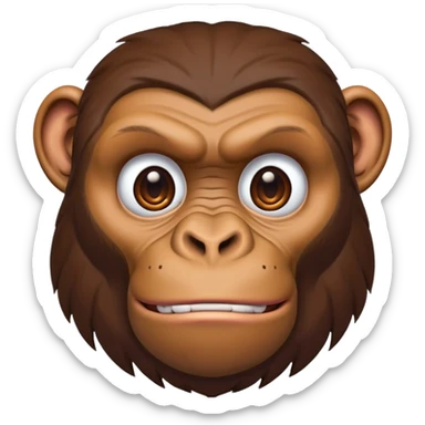 male ape face with masculine features sticker