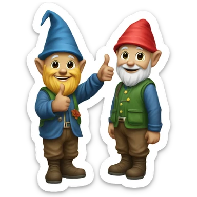 Garden gnome thumbs up sticker