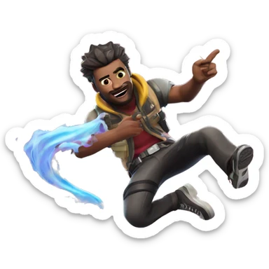 Fortnite emoji drift he is sliding a he has Iphone in his hand sticker