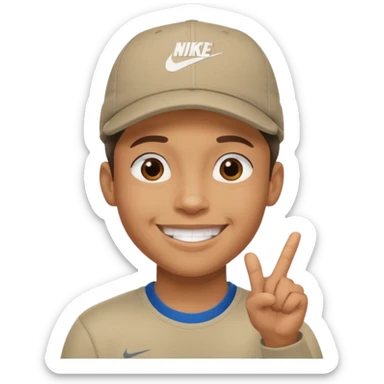 Ragazzo con cappello Nike mulatto che dice di si col police sticker