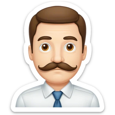 Kkk guy white with mustache  sticker