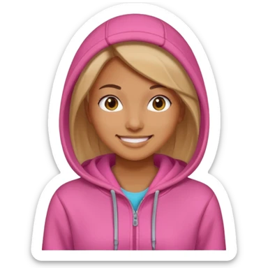 woman in pink hoodies sticker