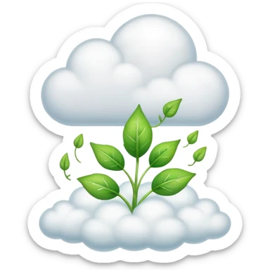 cloud with a small green sprout, web hosting beginner plan sticker