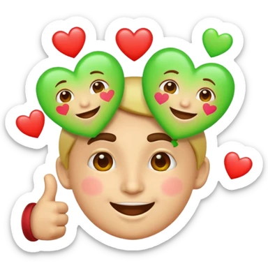 small emojis for an alternative Microsoft teams. bright green with a techie vibe. Face expressions, thumbs up, and hearts. Hearts should me the only ones with multiple colors. Not all in one emoji but seperately sticker