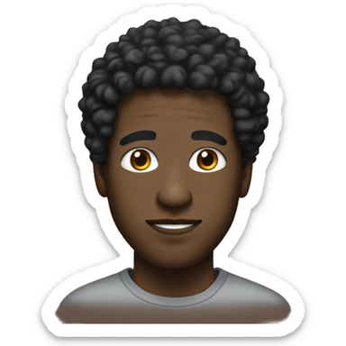 Black man with small afro curly, goate and soul patch with faded sides not too much though sticker