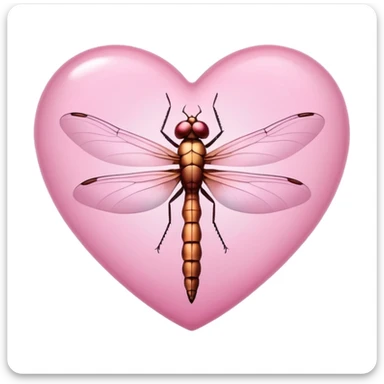 sakura heart with a dragonfly sticker