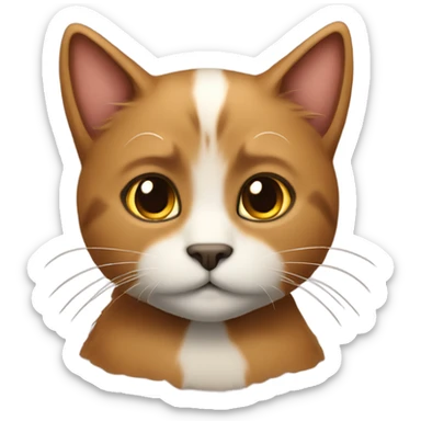 gato peludo marron sticker