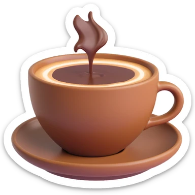 coffee in a brown ceramic cup sticker