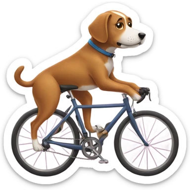Dog cycling sticker