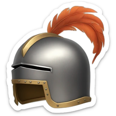knight helmet with feathers sticker