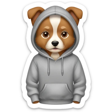 A dog with hoodie with his hand in his pockets sticker