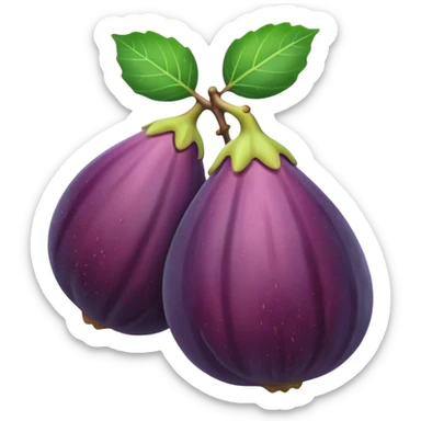 fig fruit emoji with a leaf sticker
