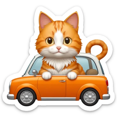 cat on car sticker
