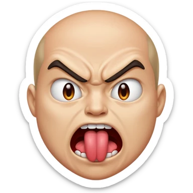 Angry face with face with tongue out sticker