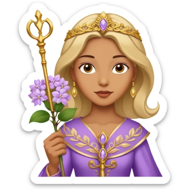woman, Egypt, lilac flower, scepter sticker
