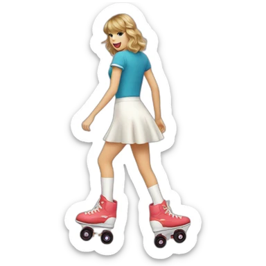 Taylor swift on roller skates sticker