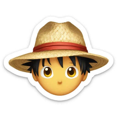 Luffy wearing straw hat sticker