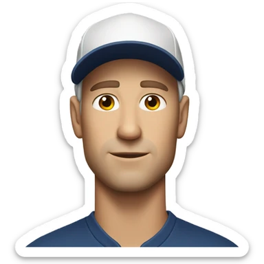 strong and handsome white man with a baseball cap  sticker