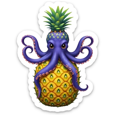 Octopus on a pineapple sticker