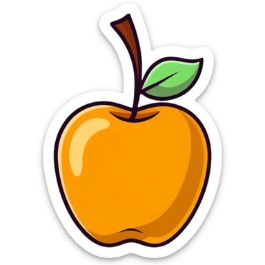 amber colored apple sticker
