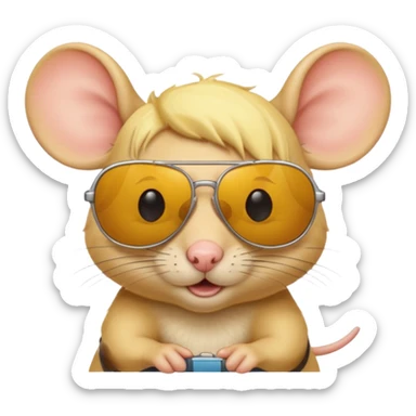 yellow haired mice with sunglasess sticker