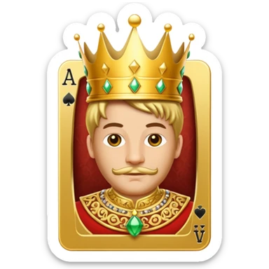 Solitaire card king sticker