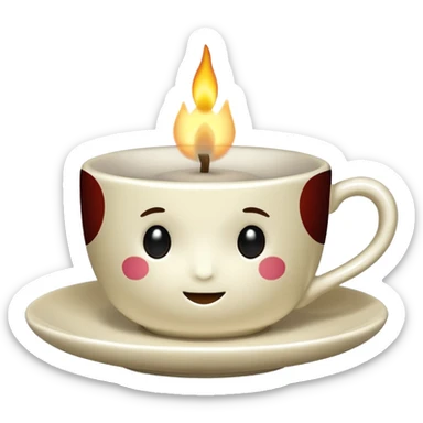 teacup candle sticker