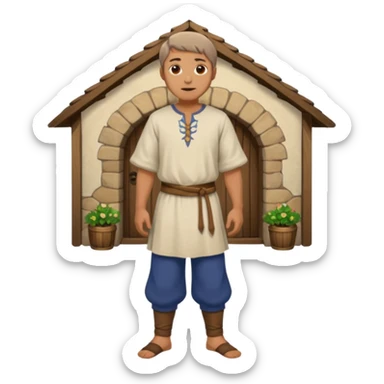medival Cottagecore style man sticker