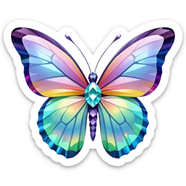 butterfly shaped 56-carat iridescent diamond sticker