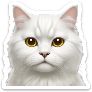 a white persian cat sticker
