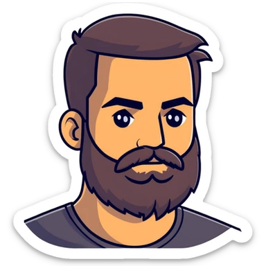 man with thick beard and distinct heavy eyebrows sticker