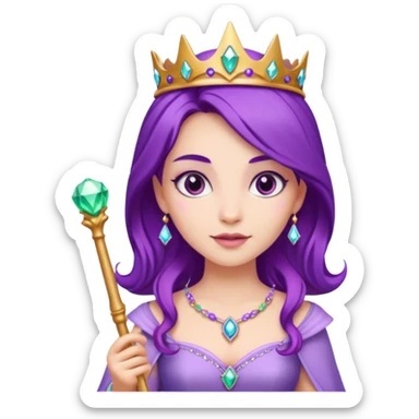 Princesses with Magic Wand in Purple Hair sticker