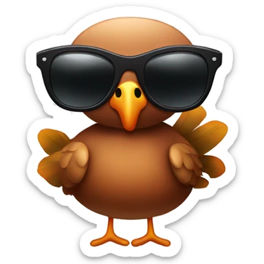 A thanksgiving turkey wearing sunglasses sticker