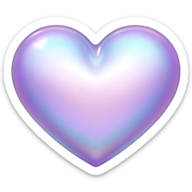 pastel lilac-colored iridescent heart sticker