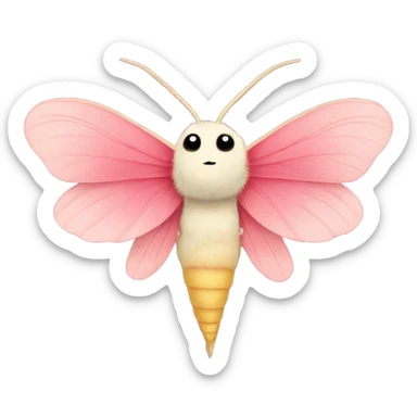 Fluffy normal Rosy maple moth sticker