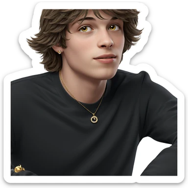 realistic girl with jewelry sticker