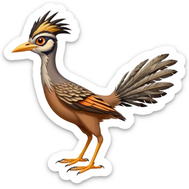 realistic roadrunner bird, tail pointed down, realistic colors sticker