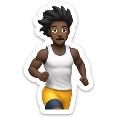 Person running into Washington DC with black hair sticker