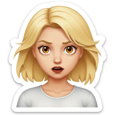 mad blonde girl sticker