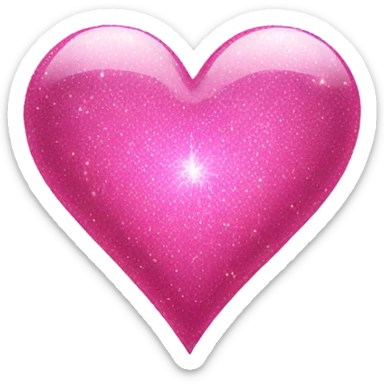 pink sparkle heart sticker