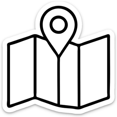 Map with location pin sticker