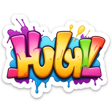 Graffiti of the word huh sticker