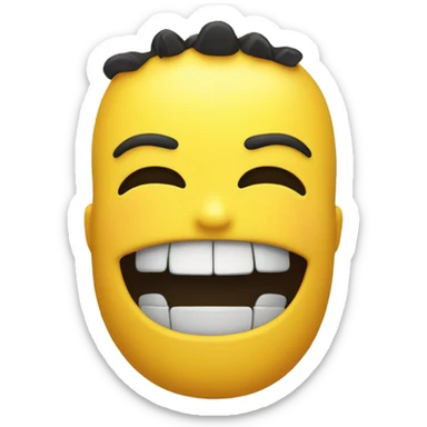 yellow face with clenched teeth emoji but with grills as the teeth sticker