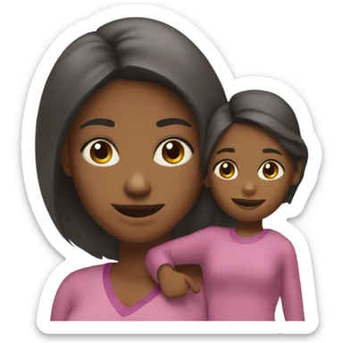 mom and daughter  sticker