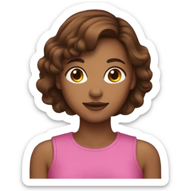 young brown skin women wit brown hair sticker