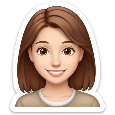 19 years pretty girl with brown hair and with beautiful smile sticker