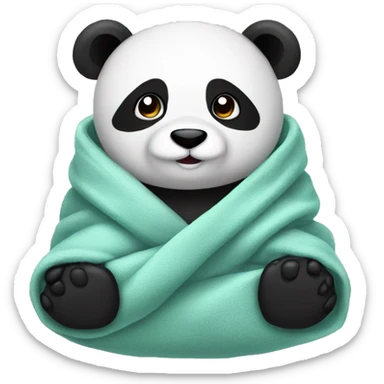 Panda cozy in blanketf sticker