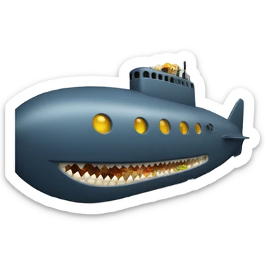 Submarine eating in a office sticker